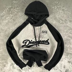 Y2K Diamond Supply Co. x RAD Grey/Black Embroidered Pullover Hoodie Small